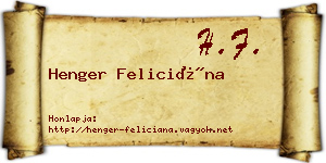 Henger Feliciána névjegykártya